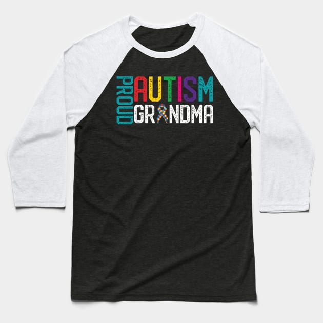 Proud Autism Grandma Autism Awareness Baseball T-Shirt by mrsmitful01